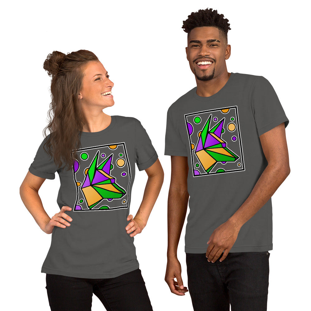 Mardi Gras Box Dog Short-Sleeve Unisex T-Shirt