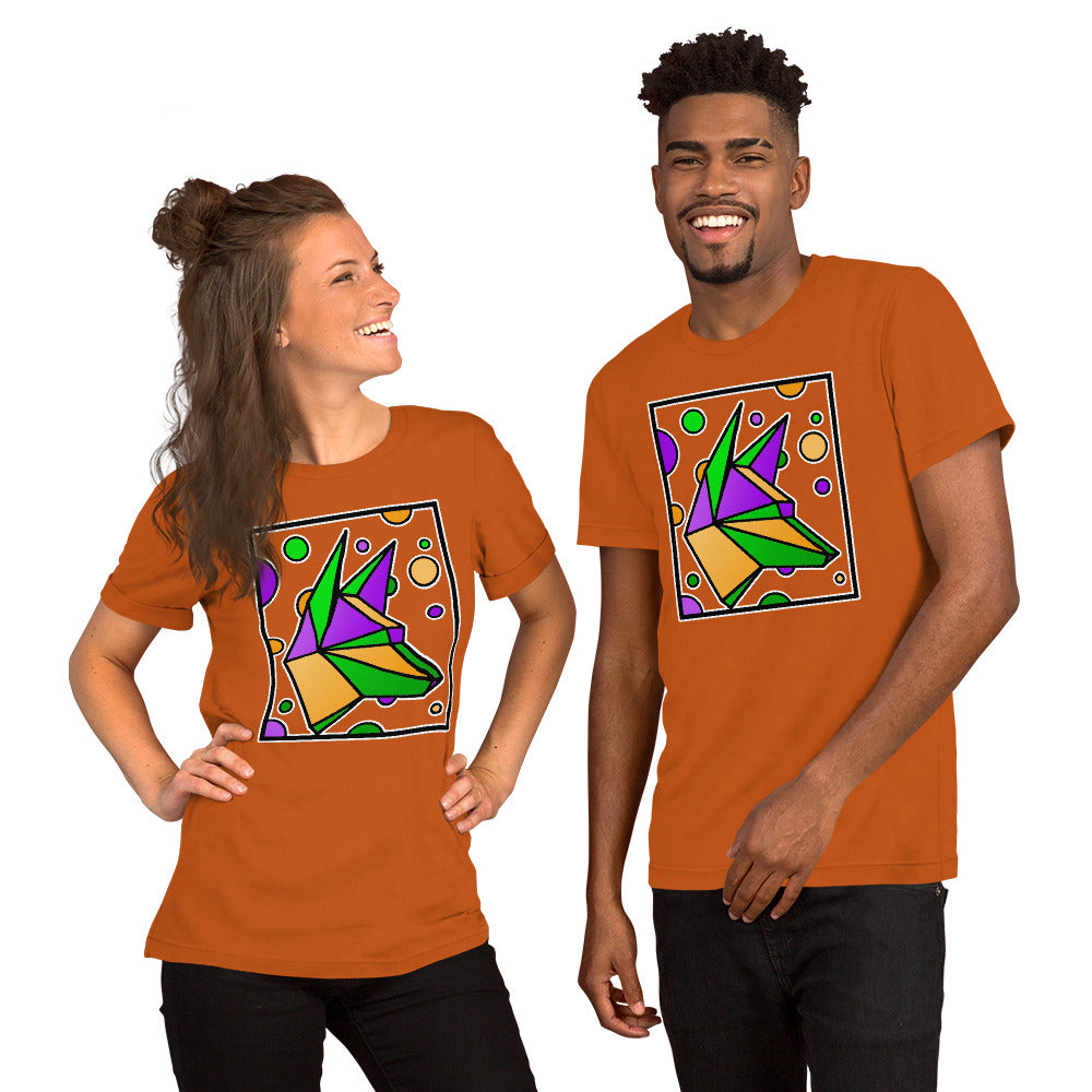 Mardi Gras Box Dog Short-Sleeve Unisex T-Shirt