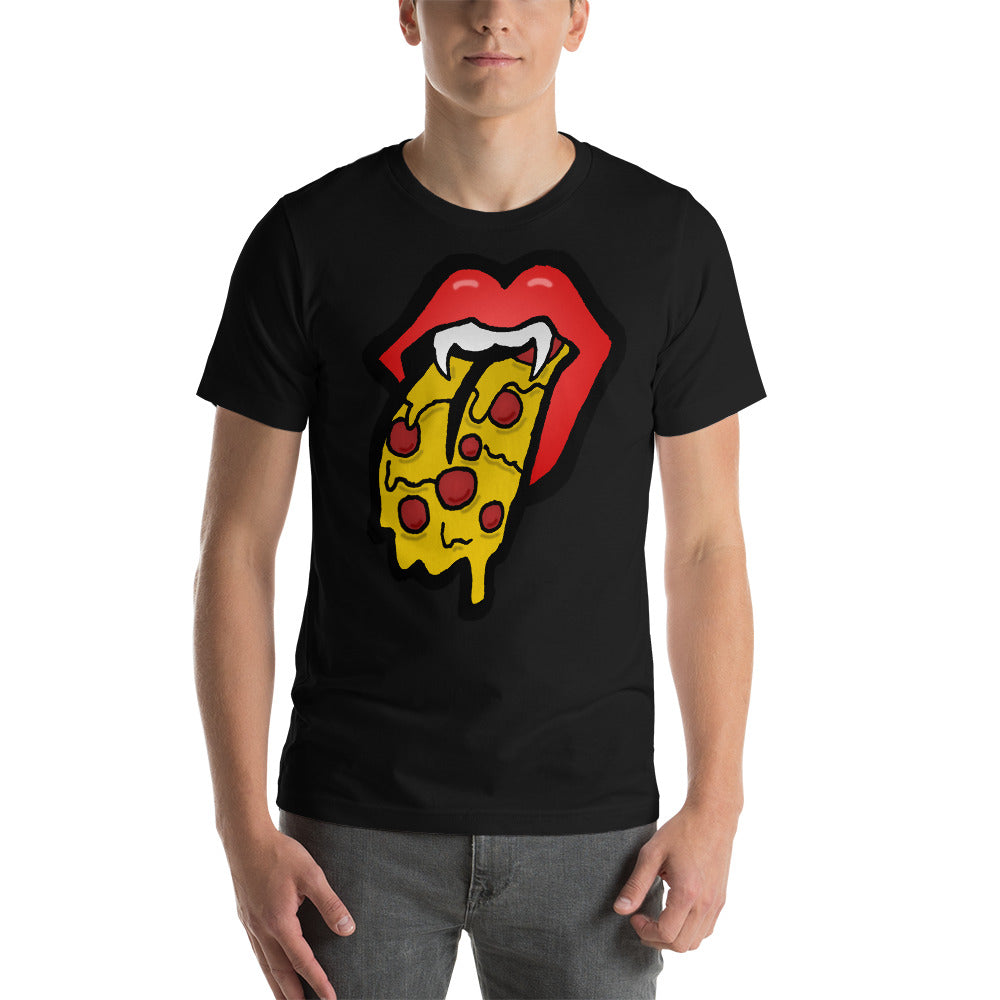 Red Pizza Tongue Short-Sleeve Unisex T-Shirt