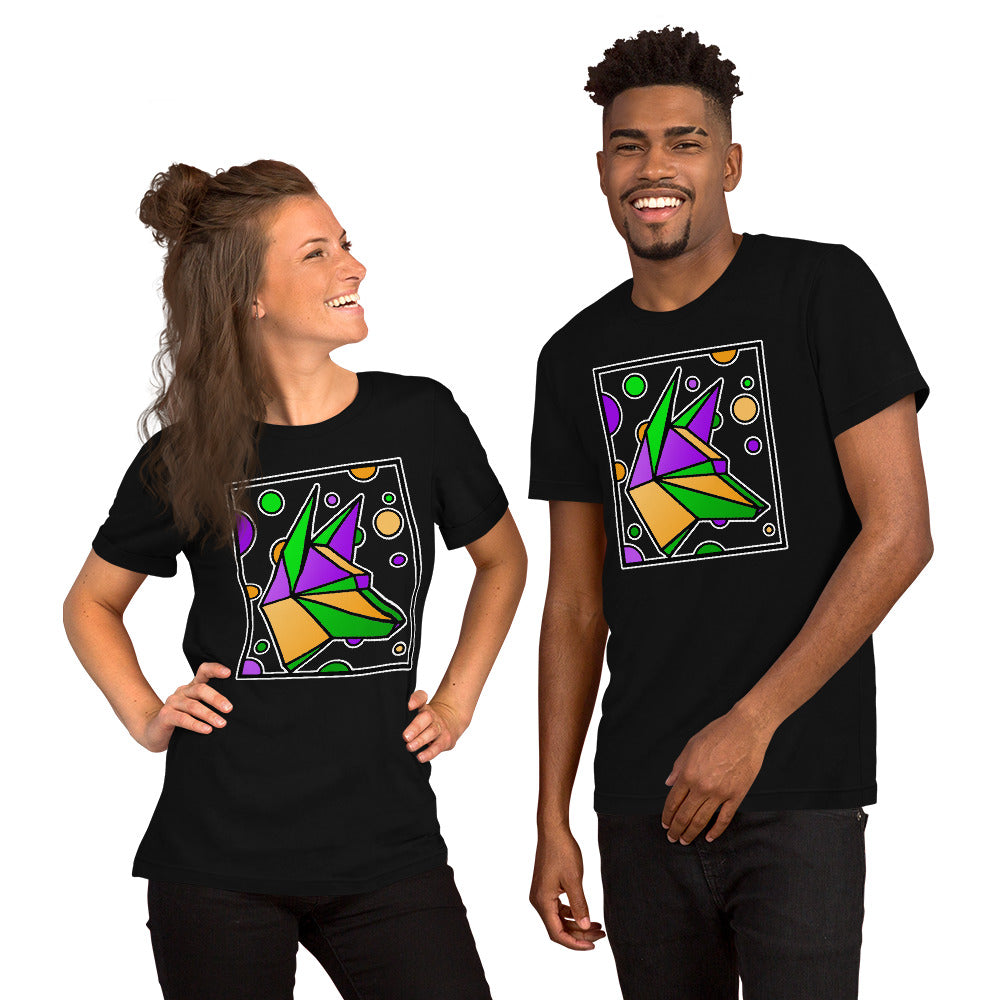 Mardi Gras Box Dog Short-Sleeve Unisex T-Shirt