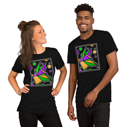 Mardi Gras Box Dog Short-Sleeve Unisex T-Shirt