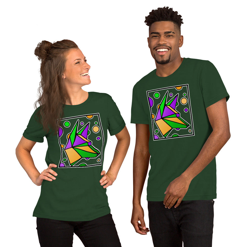 Mardi Gras Box Dog Short-Sleeve Unisex T-Shirt