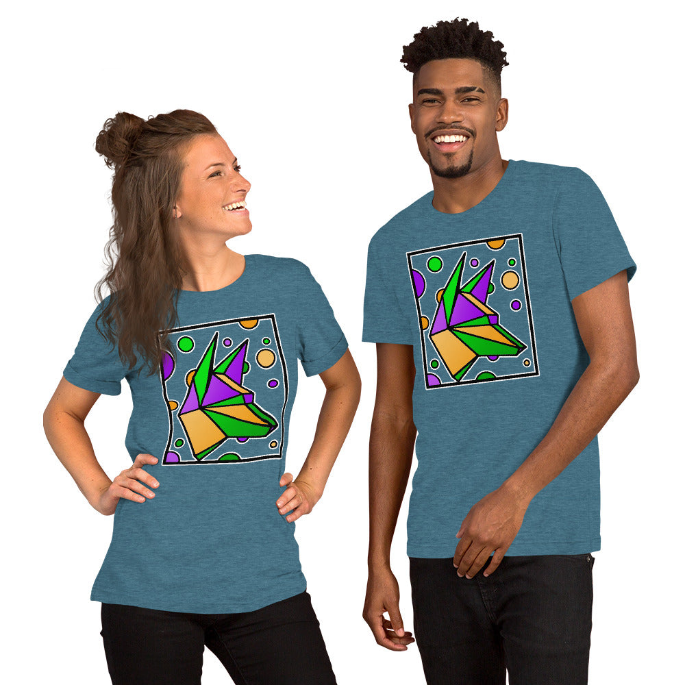 Mardi Gras Box Dog Short-Sleeve Unisex T-Shirt