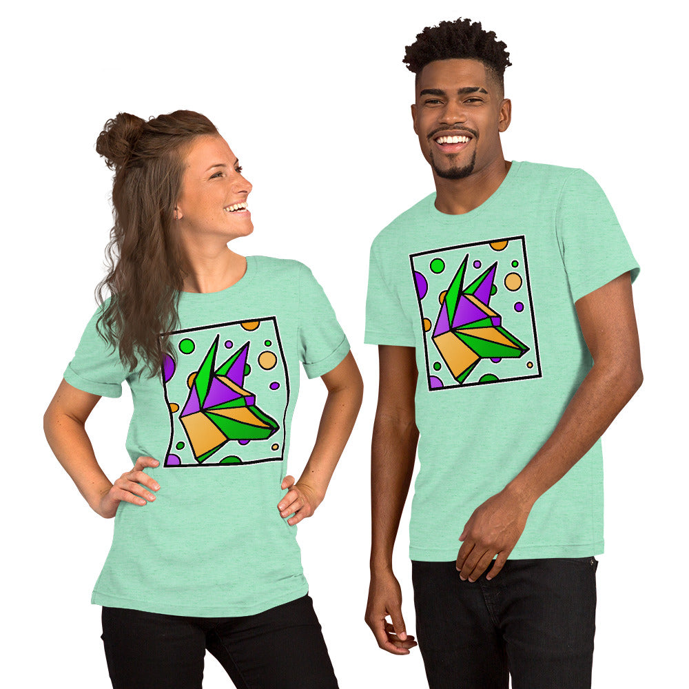 Mardi Gras Box Dog Short-Sleeve Unisex T-Shirt