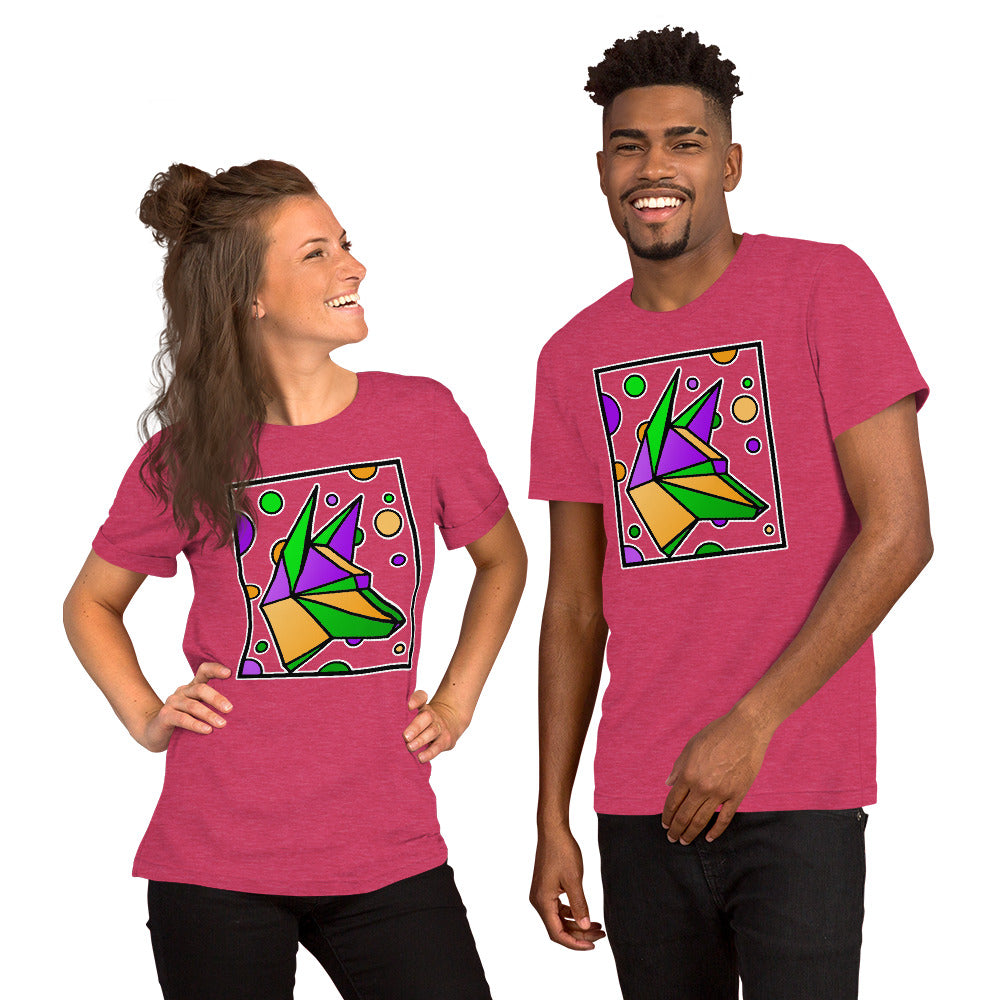 Mardi Gras Box Dog Short-Sleeve Unisex T-Shirt