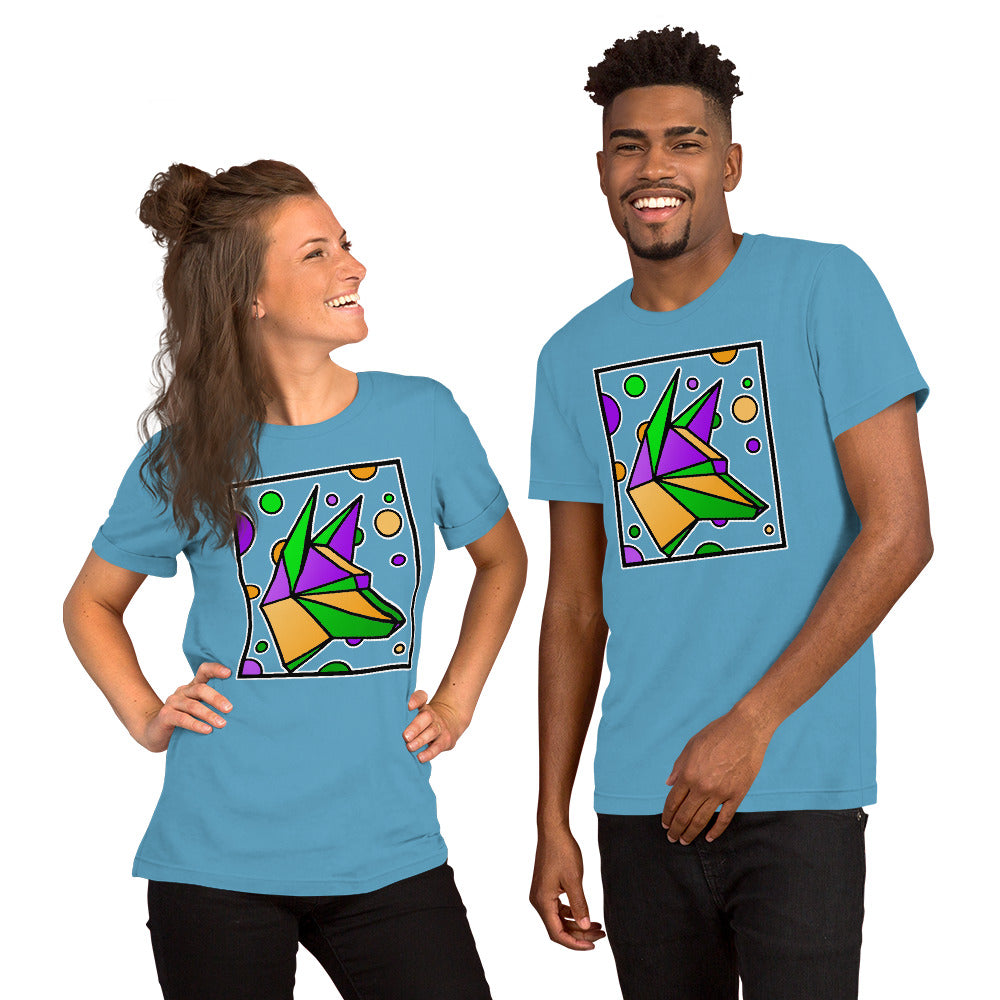 Mardi Gras Box Dog Short-Sleeve Unisex T-Shirt