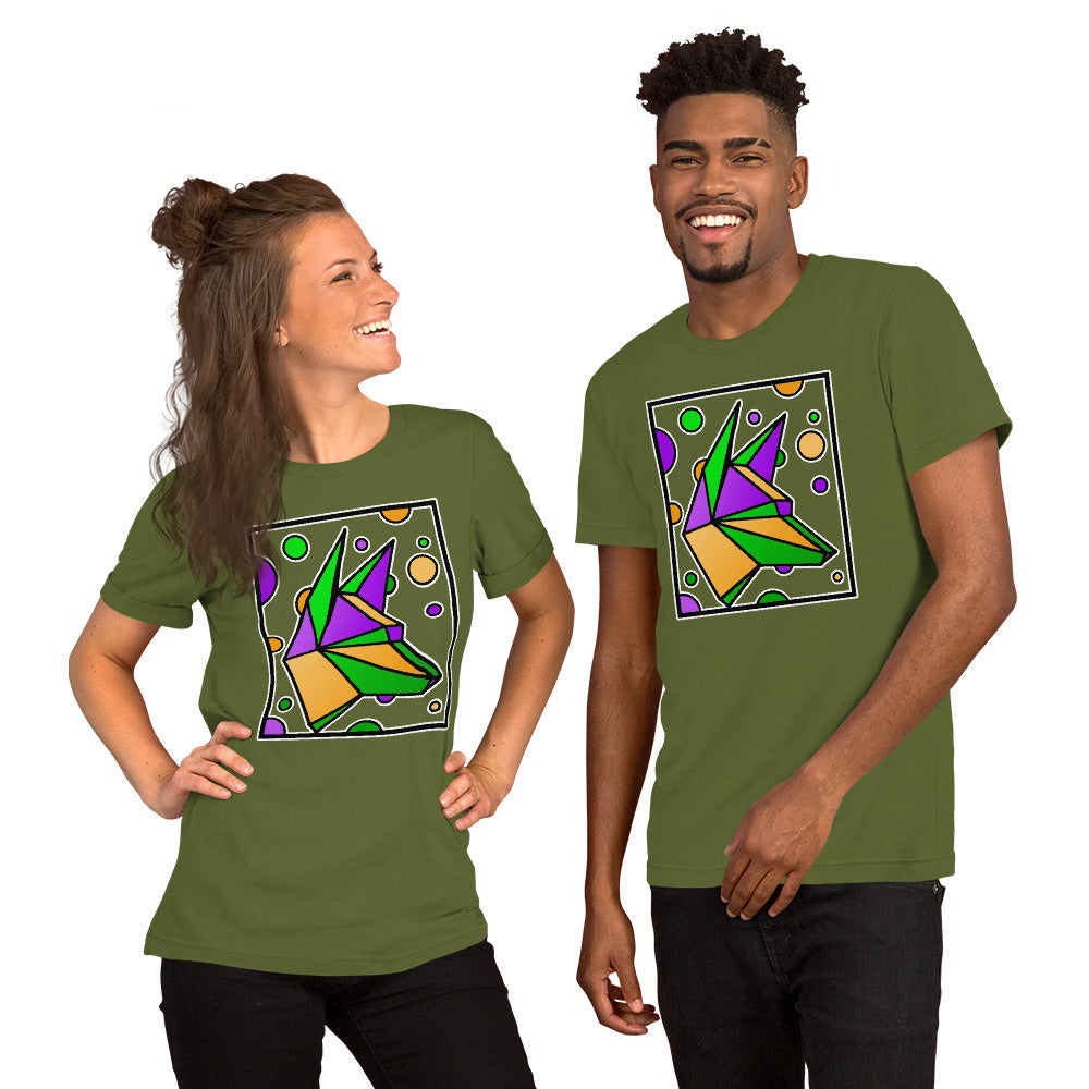 Mardi Gras Box Dog Short-Sleeve Unisex T-Shirt