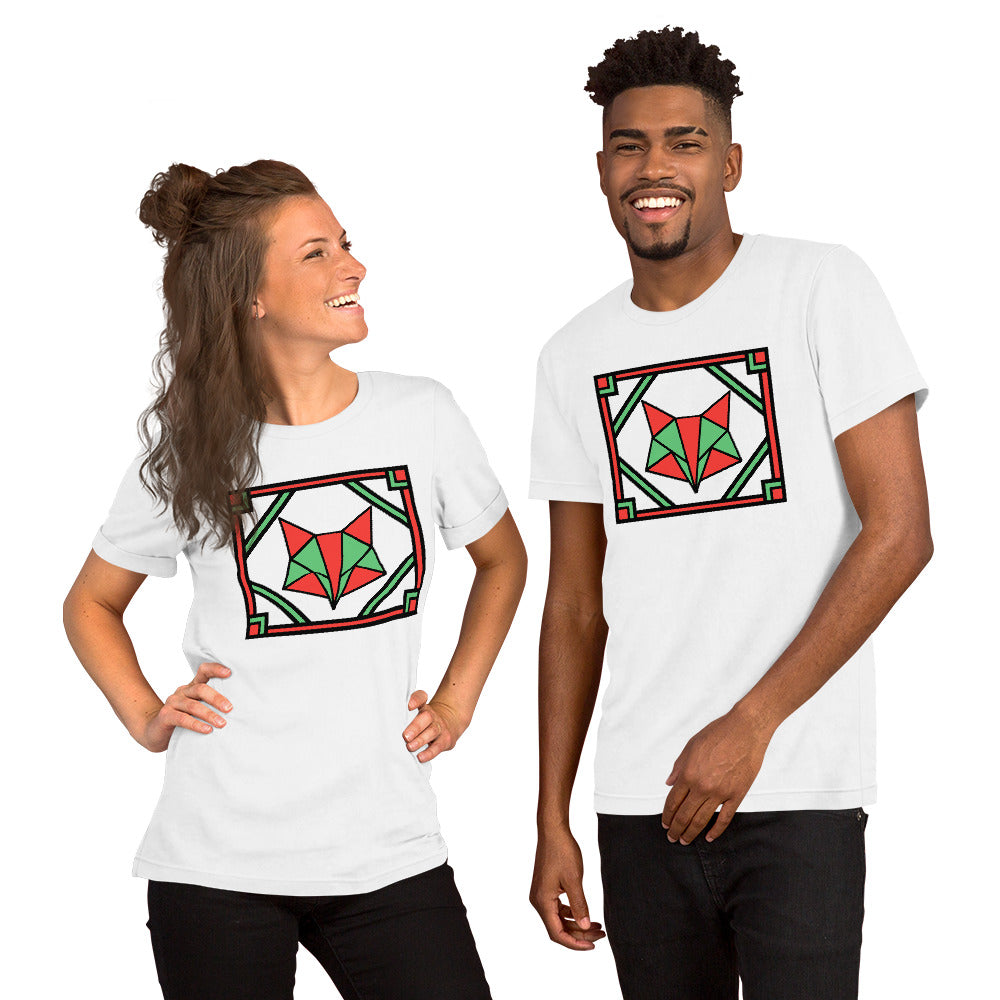 Red and Green Box Fox Short-Sleeve Unisex T-Shirt