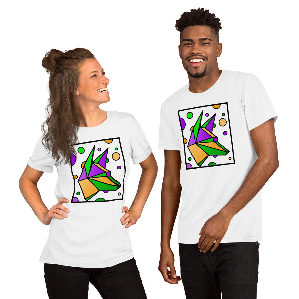 Mardi Gras Box Dog Short-Sleeve Unisex T-Shirt