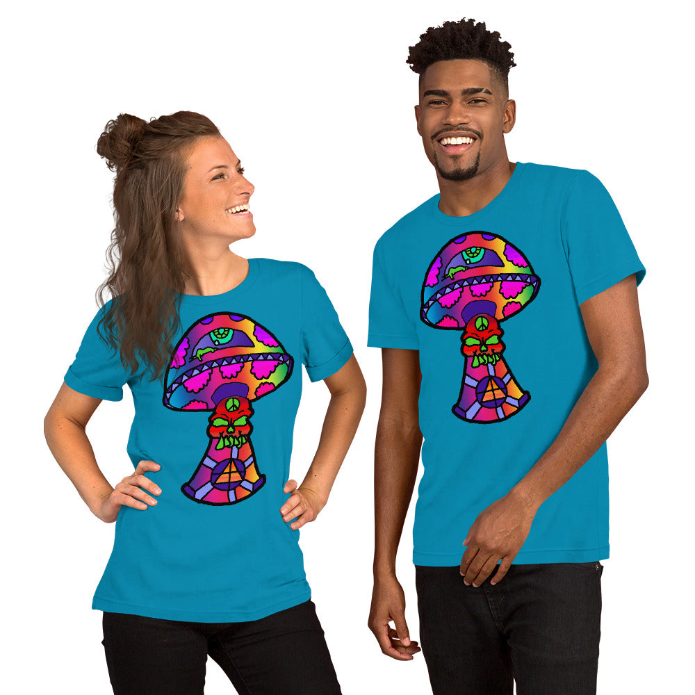 Rainbow Skull Shroom Short-Sleeve Unisex T-Shirt