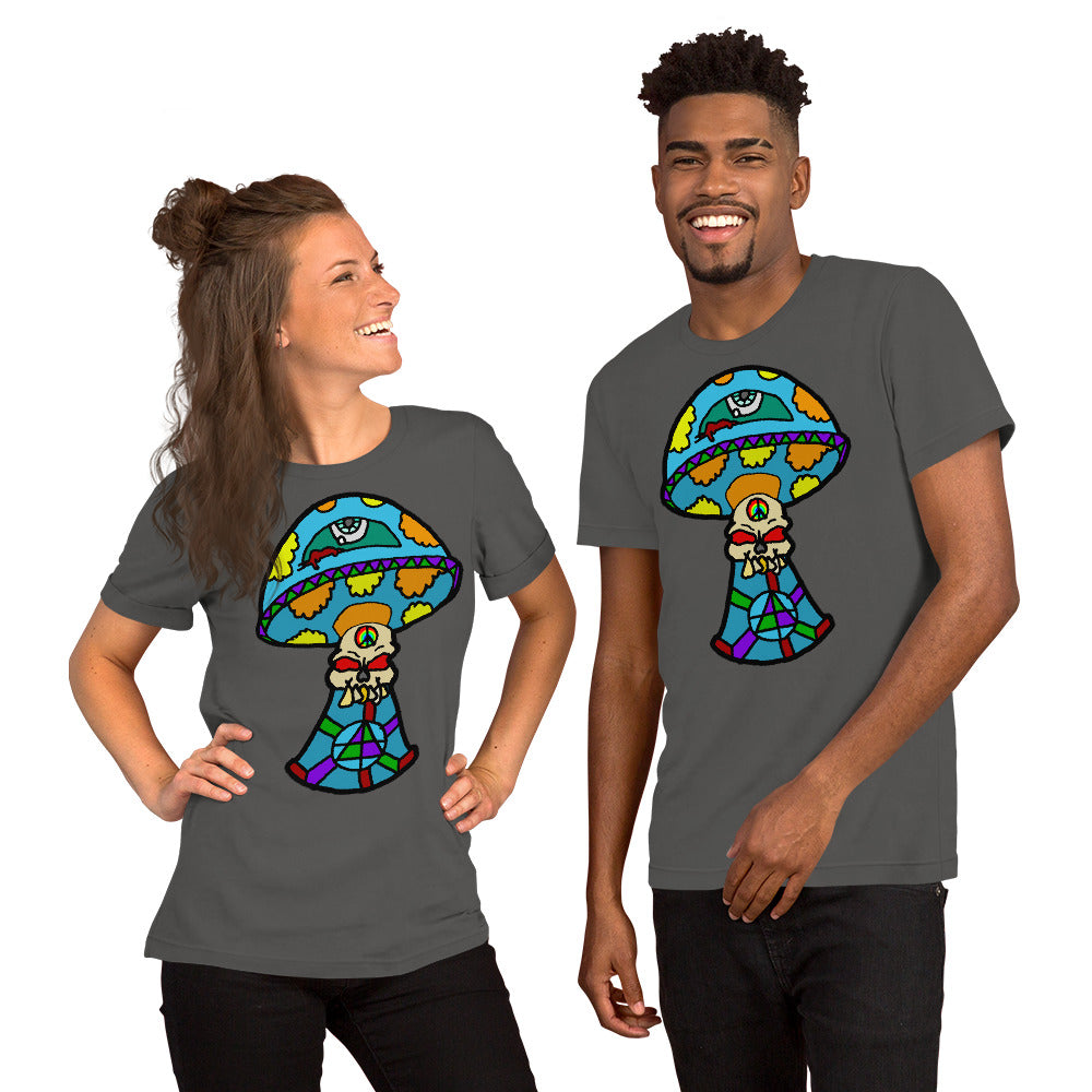 Multicolored Skull Shroom Short-Sleeve Unisex T-Shirt