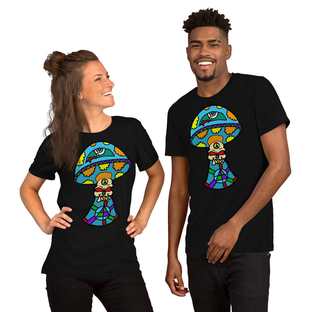 Multicolored Skull Shroom Short-Sleeve Unisex T-Shirt