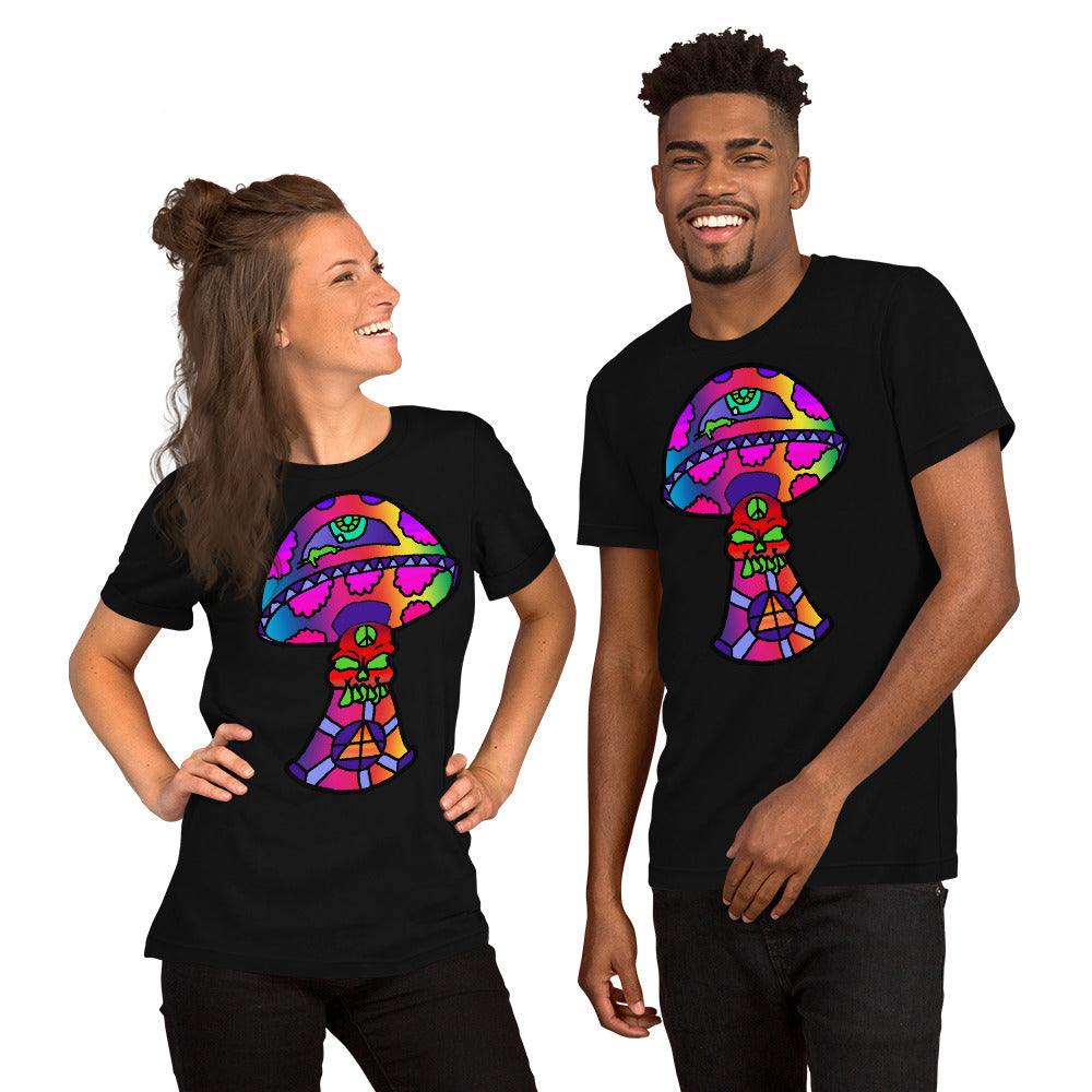 Rainbow Skull Shroom Short-Sleeve Unisex T-Shirt