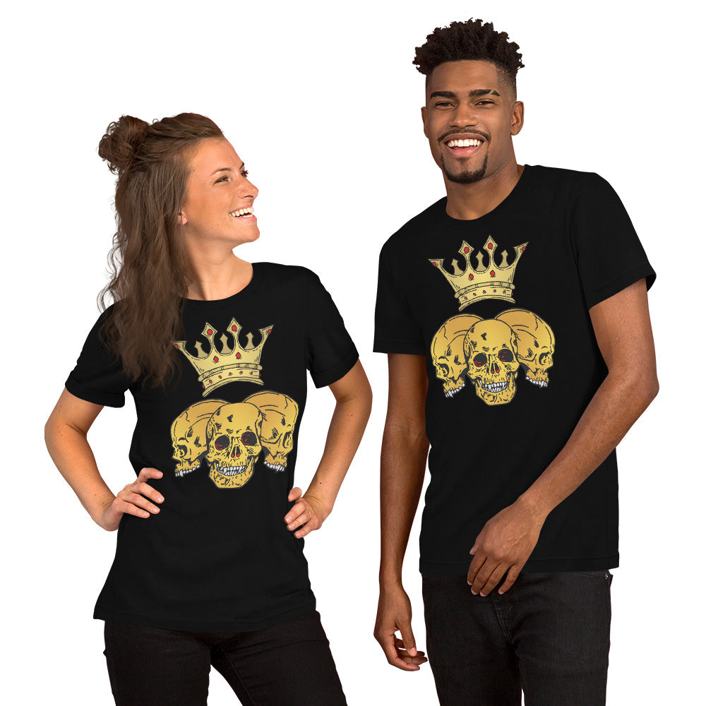 Triple Skull Crown Unisex t-shirt