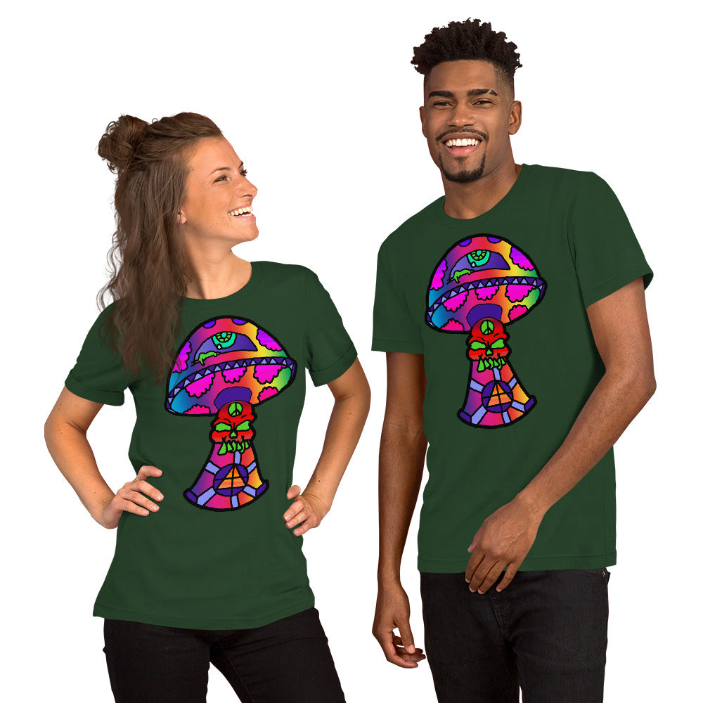 Rainbow Skull Shroom Short-Sleeve Unisex T-Shirt