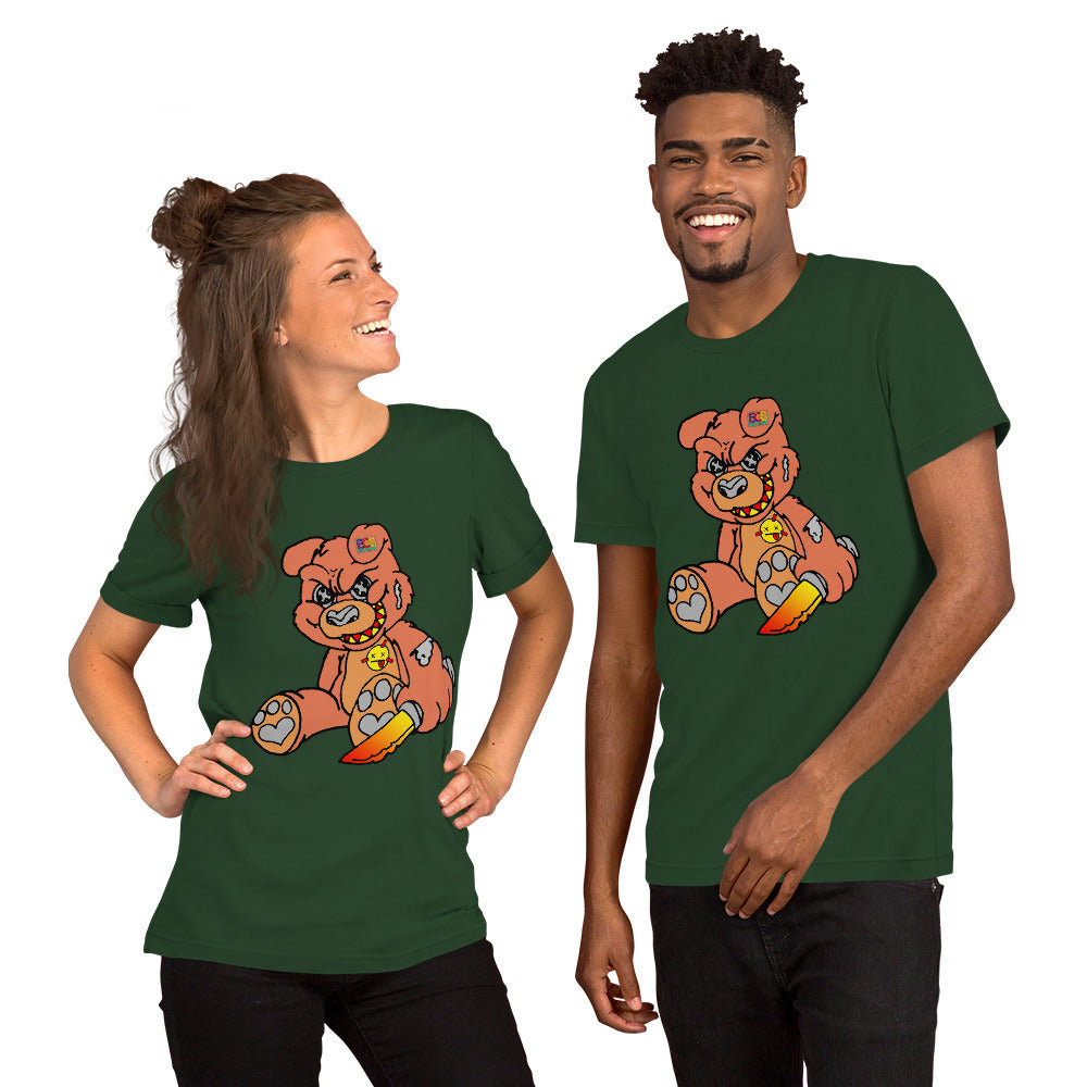 Orange Demon Bear Short-Sleeve Unisex T-Shirt