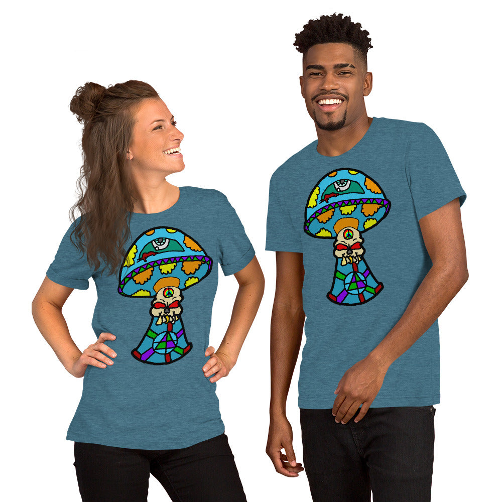 Multicolored Skull Shroom Short-Sleeve Unisex T-Shirt