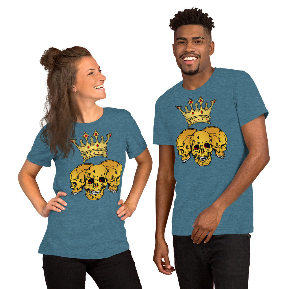 Triple Skull Crown Unisex t-shirt