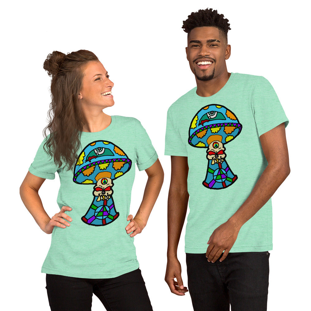 Multicolored Skull Shroom Short-Sleeve Unisex T-Shirt