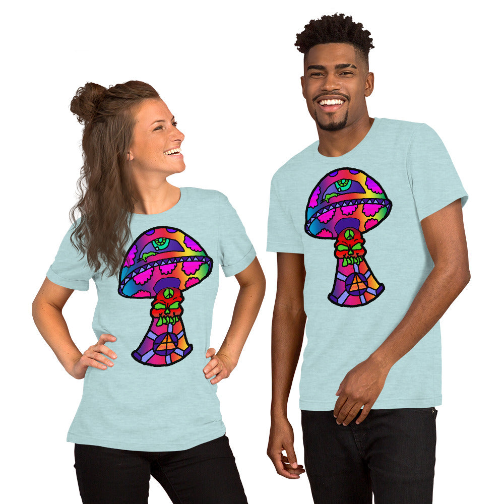 Rainbow Skull Shroom Short-Sleeve Unisex T-Shirt