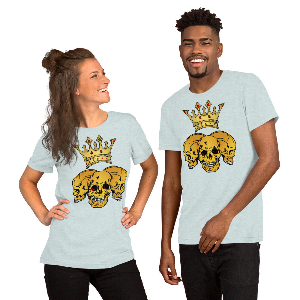 Triple Skull Crown Unisex t-shirt