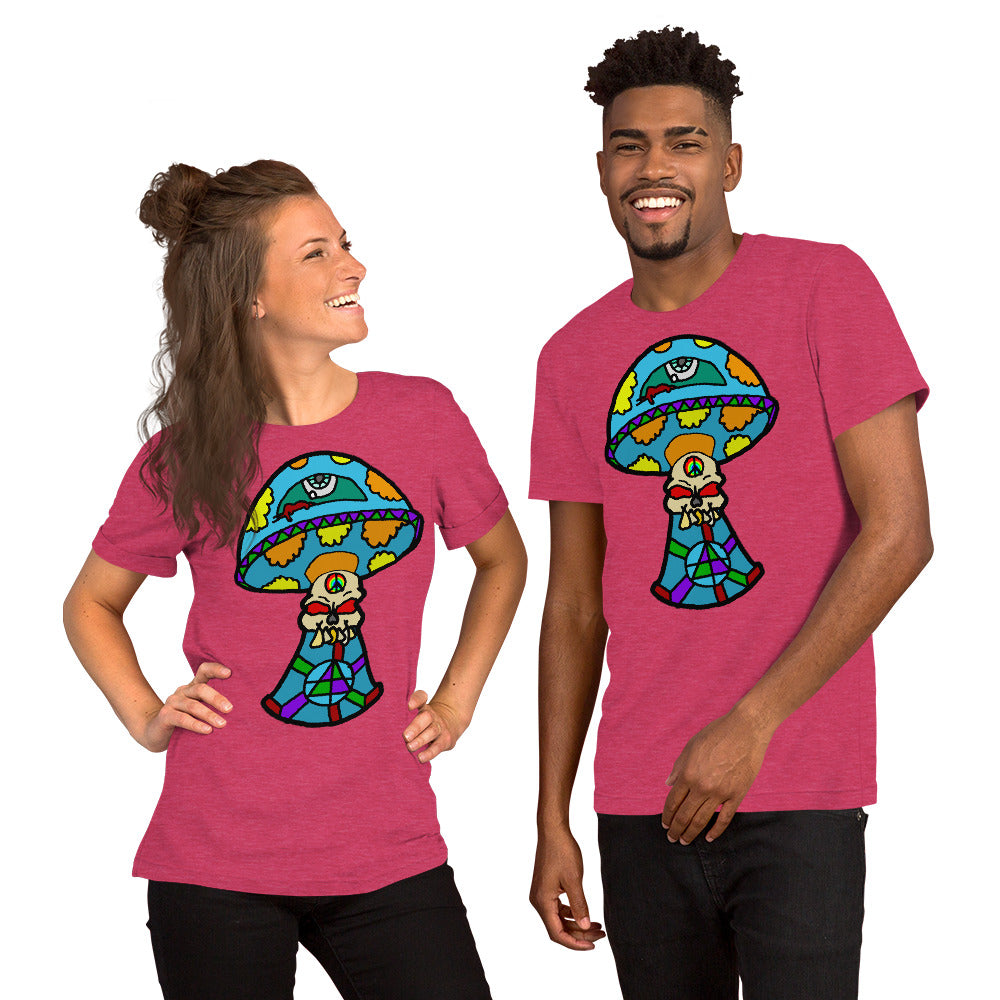 Multicolored Skull Shroom Short-Sleeve Unisex T-Shirt