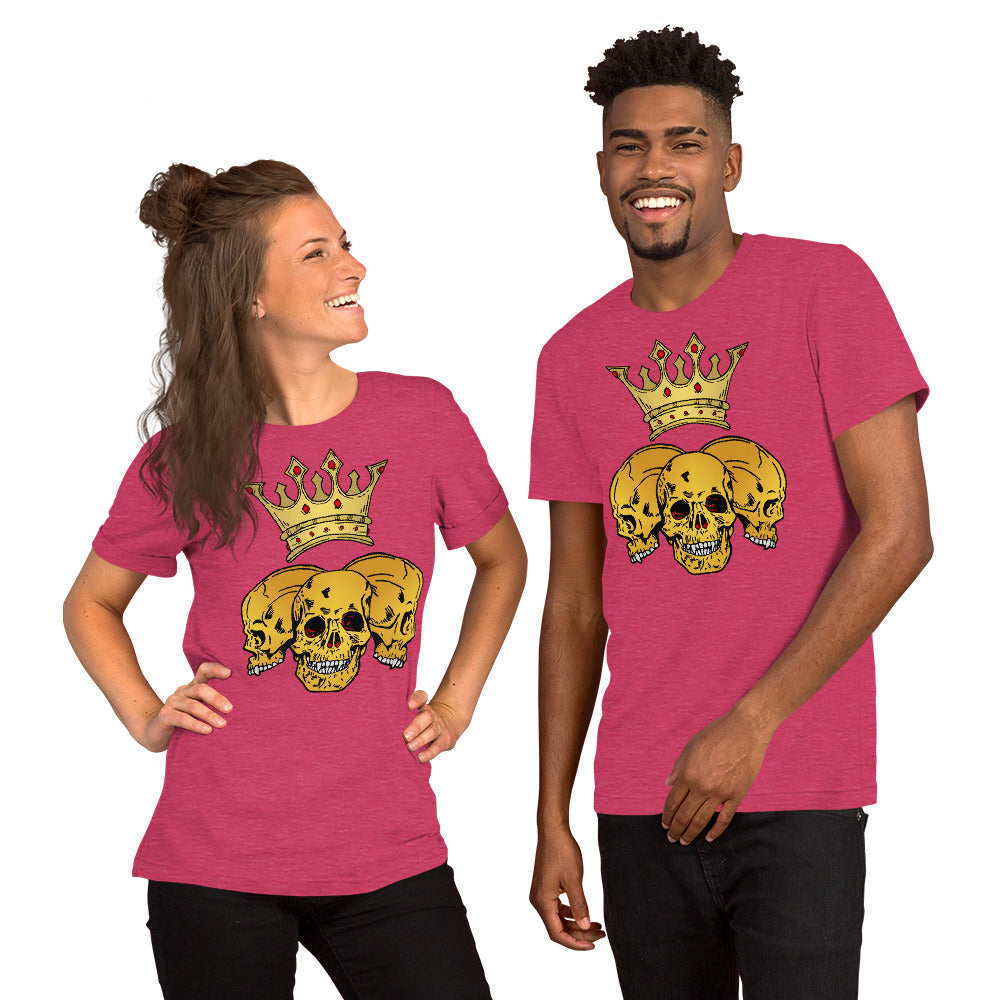 Triple Skull Crown Unisex t-shirt