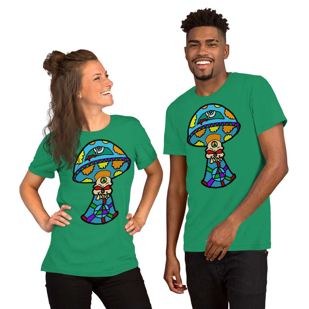 Multicolored Skull Shroom Short-Sleeve Unisex T-Shirt