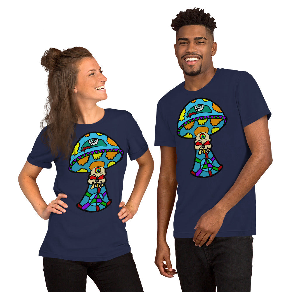 Multicolored Skull Shroom Short-Sleeve Unisex T-Shirt