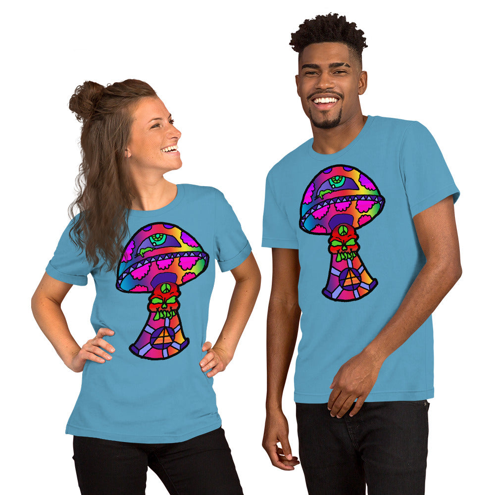 Rainbow Skull Shroom Short-Sleeve Unisex T-Shirt