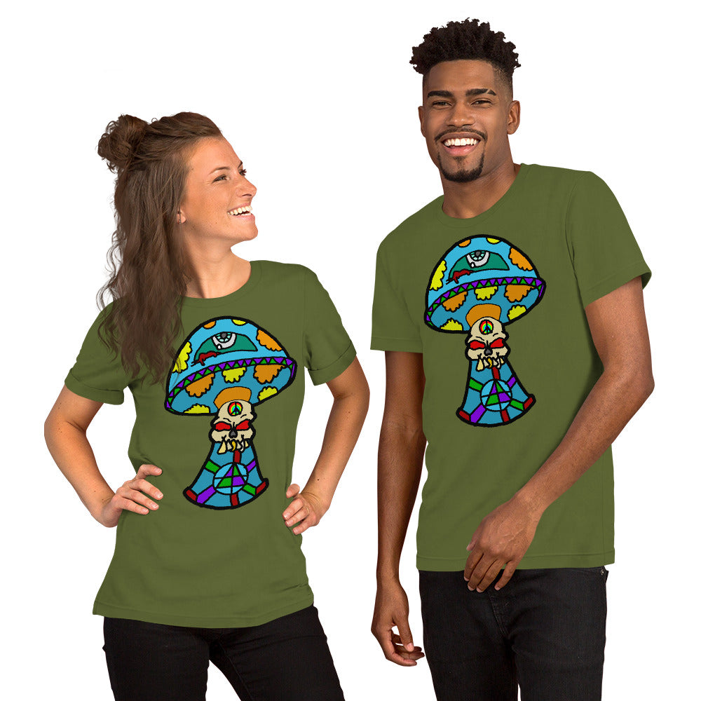 Multicolored Skull Shroom Short-Sleeve Unisex T-Shirt