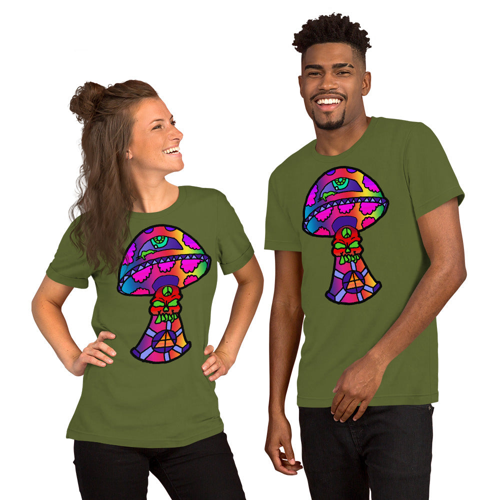 Rainbow Skull Shroom Short-Sleeve Unisex T-Shirt