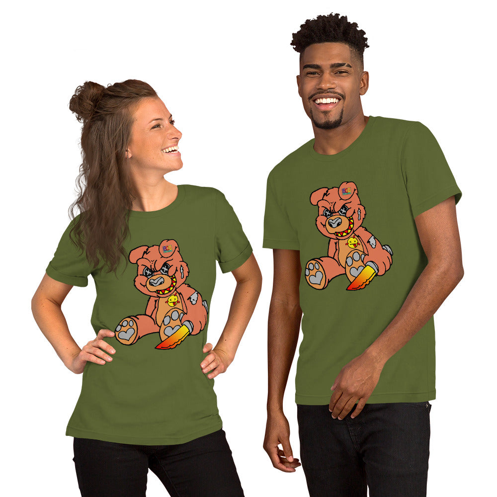 Orange Demon Bear Short-Sleeve Unisex T-Shirt