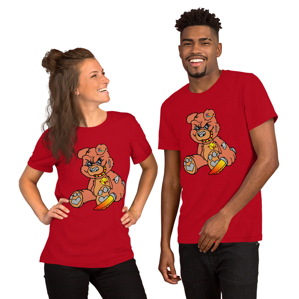 Orange Demon Bear Short-Sleeve Unisex T-Shirt