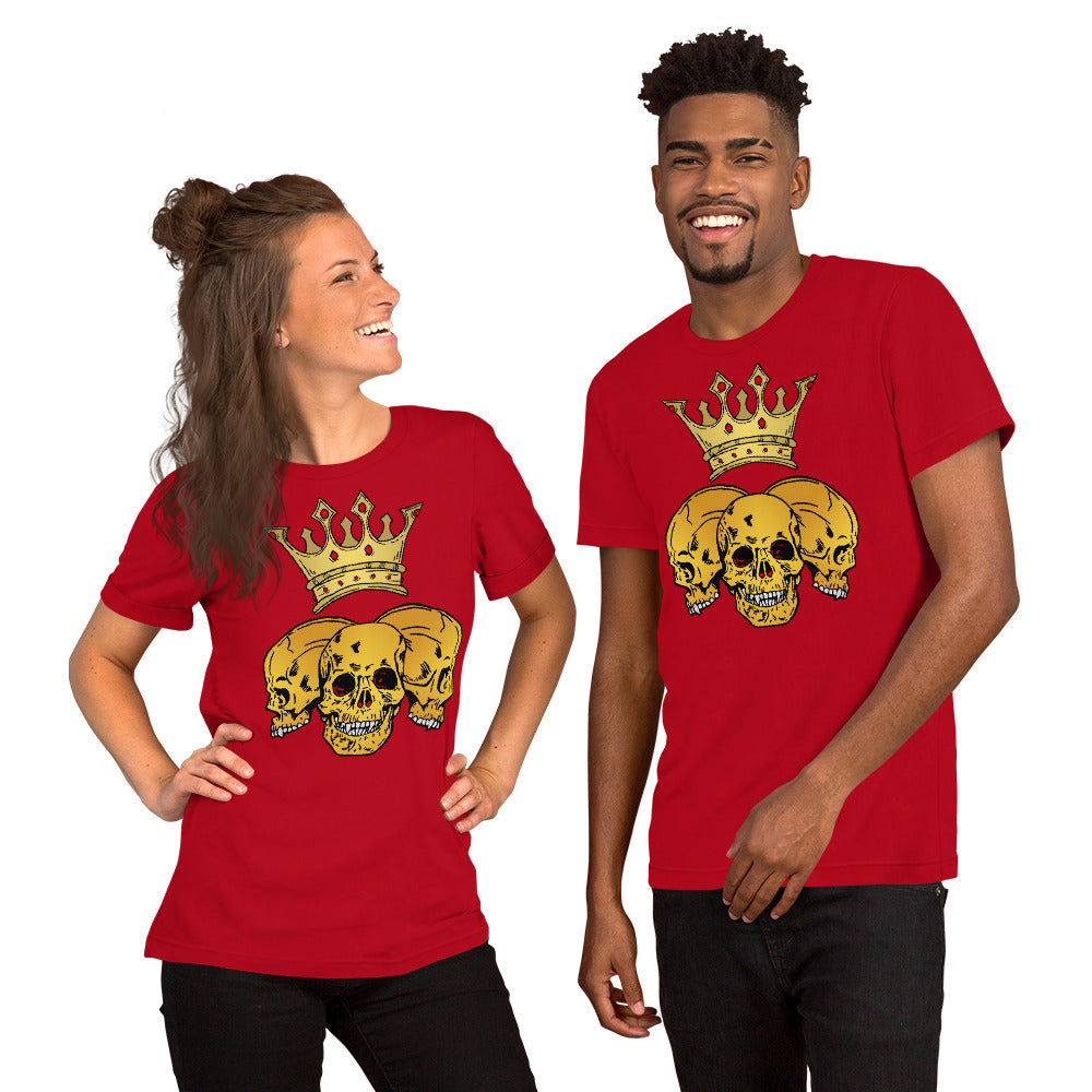 Triple Skull Crown Unisex t-shirt