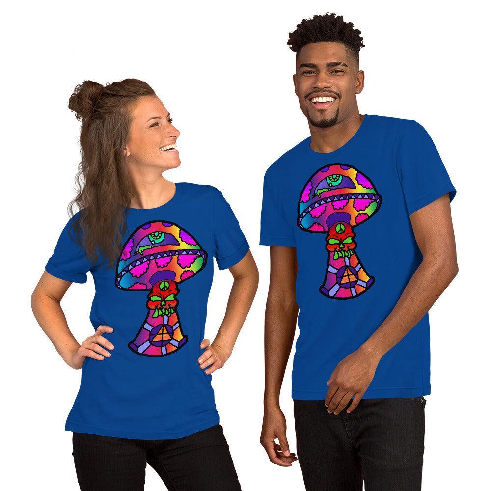 Rainbow Skull Shroom Short-Sleeve Unisex T-Shirt