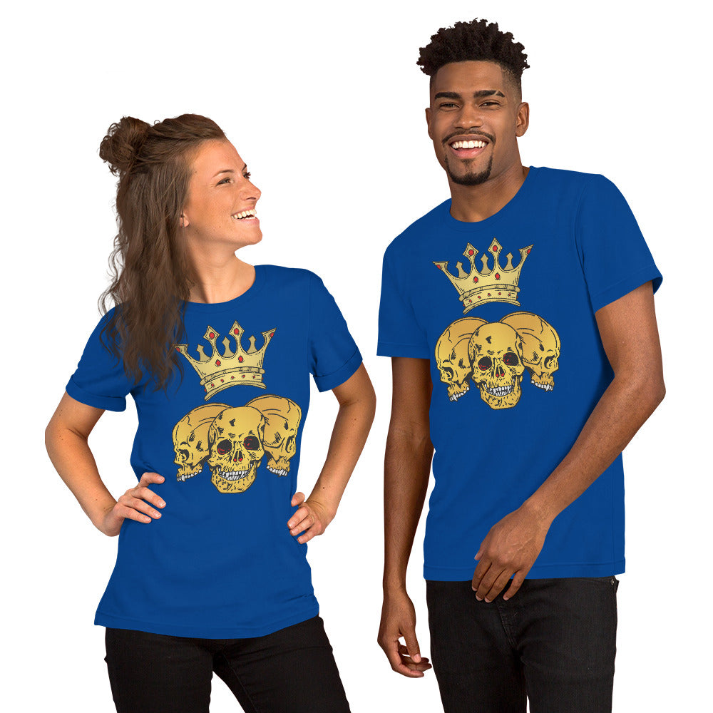 Triple Skull Crown Unisex t-shirt