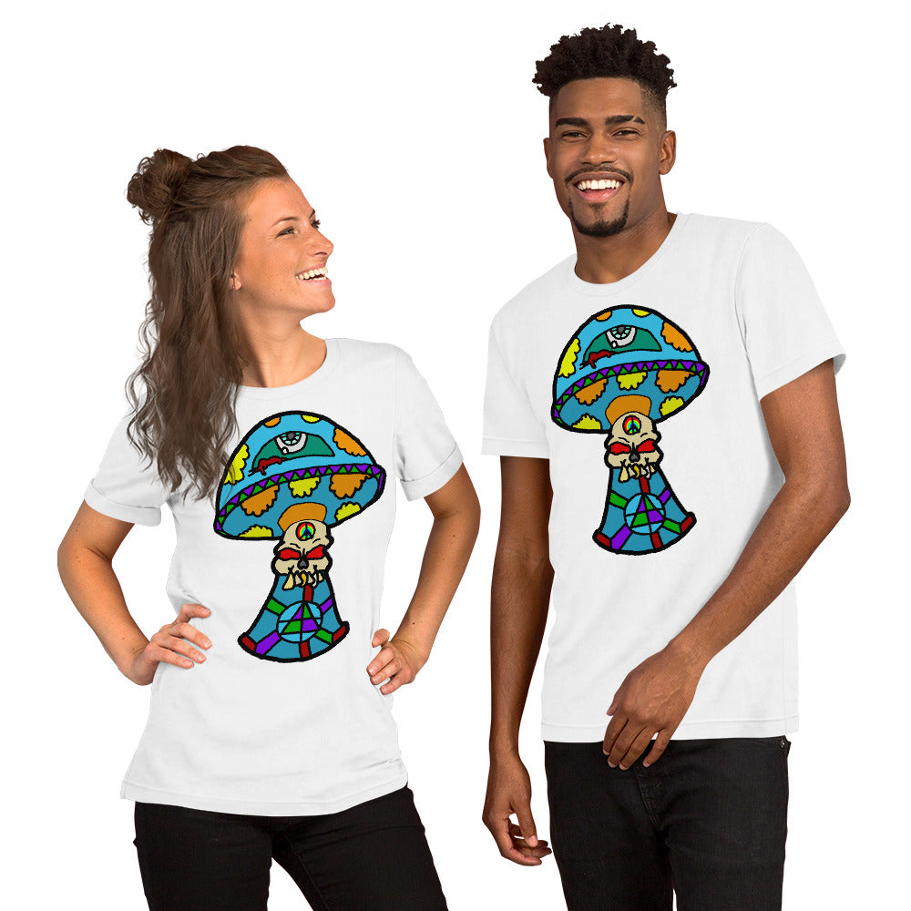 Multicolored Skull Shroom Short-Sleeve Unisex T-Shirt